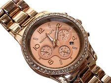 Usado, Relógio de pulso Michael Kors champanhe folheado a ouro rosa Blair MK5263 strass FUNCIONA comprar usado  Enviando para Brazil