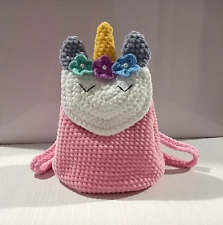 Usado, Linda mochila infantil vintage para menina unicórnio feita à mão crochê comprar usado  Enviando para Brazil