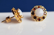 Opal garnet earrings for sale  BOURNEMOUTH