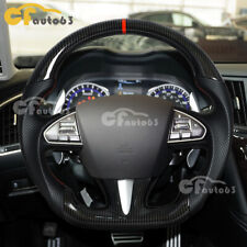 Fit 13-17 Infiniti Q50 Q50L HYDRO DIP Carbon Fiber Flat Steering Wheel US Stock for sale  Shipping to South Africa