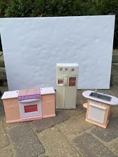1996 1997 Mattel Barbie Doll Kitchen Sink Stove Refrigerator plus more for sale  Shipping to South Africa