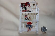 Miniature Dollhouse Victorian Wicker Shelf w Raggedy Ann Dolls Book & Lamp 1:12  for sale  Chicago