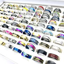 20pcs Stainless Steel Rings Mix Styles Fashion Jewelry For Men Women Party Gifts, used for sale  Shipping to South Africa