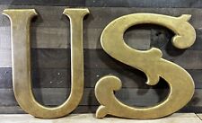 Par antigo de letras de madeira dourada militares dos EUA comprar usado  Enviando para Brazil