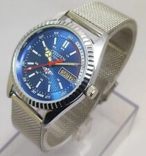 Relógio de pulso masculino mostrador azul Citizen 21-Jewels automático 8200 prata Japão 36 mm comprar usado  Enviando para Brazil