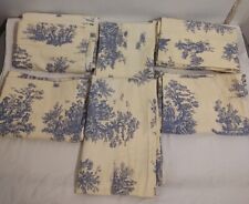 French Country Curtains Toile Blue Vanity 42"x13.25" plus Decor Extras Set of 6 for sale  Shipping to South Africa