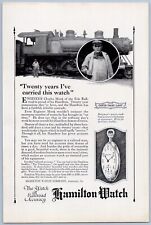 Relógio de bolso Hamilton 1922 vintage Ad Erie Railroad Engineer Monk Locomotive comprar usado  Enviando para Brazil