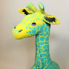 Applause Giraffe World Wildlife Fund Turquoise Yellow Purple WWF Plush 19"  for sale  Shipping to South Africa