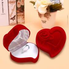 Cute Luxury Red Heart Velvet Ring Box Storage Gift Engagement Wedding Proposal for sale  UK