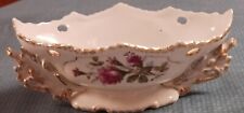 MOSS ROSE (JAPAN?) LOVELY DECORATIVE CANDY / CONSOLE STYLE BOWL GOLD TRIM, used for sale  Shipping to South Africa