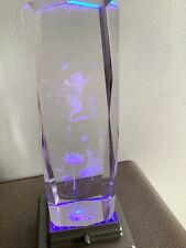 Cubo de vidro cristal 3D gravado a laser fada/flores peso papel suporte iluminado comprar usado  Enviando para Brazil