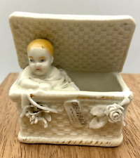 Victorian basket baby antique piano figurine glazed porcelain flawed please read for sale  Shipping to South Africa