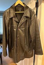 mens leather car length coat for sale  New City