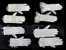 Luvas de cetim marfim de pulso curto femininas casamento/noite/festa/promoção comprar usado  Enviando para Brazil