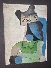 Litografia colorida offset montada "Mulheres com Chapéu" Pablo Picasso 1971 comprar usado  Enviando para Brazil