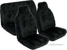 Full Set of Furry Plain Black Car Seat Covers - Fits Most Cars for sale  Shipping to South Africa