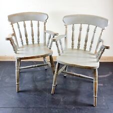 Pair of Pine Farmhouse Elbow Carver Chairs for sale  Shipping to South Africa