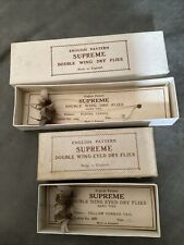2X VINTAGE BOXES OF ENGLISH PATTERN SUPREME DRY FLIES. for sale  Shipping to South Africa