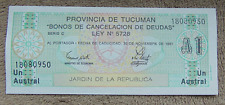 Billetes, Billete de 1 AUSTRAL, 1991 año! ARGENTINA! Provincia TUCUMÁN!! segunda mano  Embacar hacia Argentina