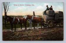 Carrinho de fazenda de fardos de algodão "Going to Market" VICKSBURG Mississippi antigo ~década de 1910, usado comprar usado  Enviando para Brazil