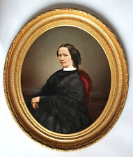 Owalny portret biedermeier portret eleganckiej damy w fotelu około 1840/50, używany na sprzedaż  PL