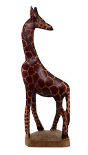 Used, Hand Crafted Carved Wooden Giraffe Figurine Made in Kenya Animal Wild Décor for sale  Shipping to South Africa