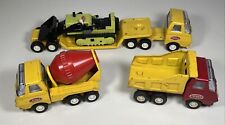 Vintage Tonka 1970's Construction Set Lot Cement Lowboy Dozer Loader Dump Truck, used for sale  Shipping to South Africa