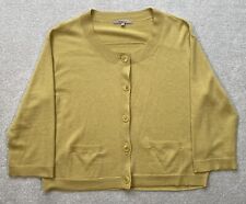 KEW Okra Yellow Women’s Cropped Short Cardigan Wool Blend Size M Pockets for sale  Shipping to South Africa