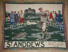 Tapiz de manta tejida vintage antiguo campo de golf en St Andrews segunda mano  Embacar hacia Argentina