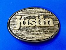 Fivela de cinto vintage grão de madeira sintética nome personalizado Justin por Oden comprar usado  Enviando para Brazil