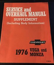 1976 Chevrolet Vega Monza Service revisão manual suplemento e carroceria manual livro comprar usado  Enviando para Brazil
