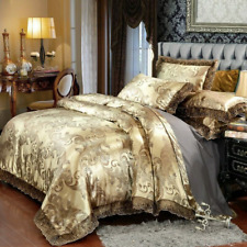 Conjuntos de cama jacquard queen king size 4 peças conjunto de colcha capa de edredom cetim renda comprar usado  Enviando para Brazil