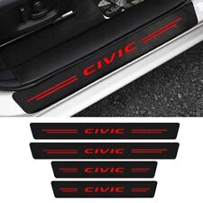 4 peças protetores de tampa de placa de soleira de porta de couro fibra de carbono vermelho para Honda Civic comprar usado  Enviando para Brazil