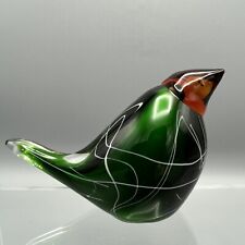 Used, Glass Bird Oiva Toikka Flycatcher Style Green Red Chunky Unsigned for sale  Shipping to South Africa