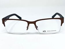 Nova armação de óculos masculina ARMANI EXCHANGE 1014 marrom metálico meia aro 53-17-145 comprar usado  Enviando para Brazil