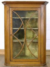 Used, Antique vintage glazed oak wall mounted corner cupboard / cabinet for sale  BLYTH
