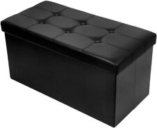 Storage Ottoman Faux Leather Toy Storage Footstool Bench Black, 76 x 38cm for sale  Shipping to South Africa