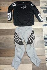 Fox 180 MX Gear Set Jersey Large Pants 32 Combo Motocross Gear Black Gray White for sale  Shipping to South Africa