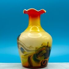 Vintage Art Glass Vase with Colourful Abstract Design, used for sale  Shipping to South Africa