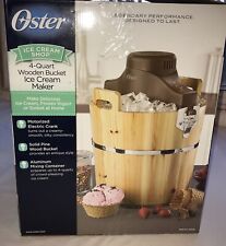 Oster Ice Cream 4-Quart Wooden Bucket Ice Cream Maker Machine New Open Box WORKS for sale  Shipping to South Africa