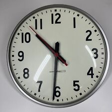 "Reloj de pared redondo industrial/escuela vintage National Time & Signal Surface 12""" segunda mano  Embacar hacia Argentina