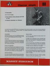 prospectus brochure agricole charrue MASSEY FERGUSON 88 tractor traktor Tracteur d'occasion  Auneau
