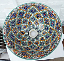 HAND PAINTED  CERAMIC HAND WASH BASIN * FES POTTERY 35 cm Multi Colour for sale  Shipping to South Africa