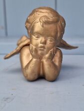 Golden ceramic cherub for sale  TORPOINT