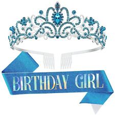 Conjunto de tiara de aniversário menina rainha faixa e strass para mulheres meninas comprar usado  Enviando para Brazil