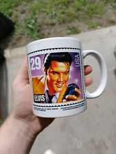 Usado, Caneca de café branca vintage 1992 Elvis Presley design selo USPS xícara de chá The King comprar usado  Enviando para Brazil