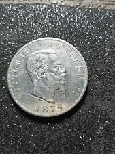 5 lire 1874 usato  Solferino
