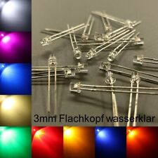 3mm LEDs Flachkopf wasserklar alle Farben inkl. Widerstände Leuchtdioden LED comprar usado  Enviando para Brazil