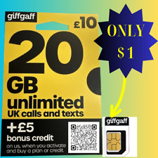 Cartão SIM Giffgaff Giff Gaff 3 em 1 nano micro padrão GRÁTIS £5 PAGAMENTO comprar usado  Enviando para Brazil
