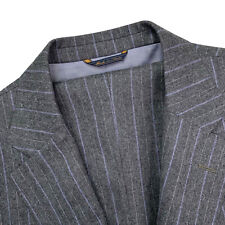 Terno de lã masculino 44 L Trussini Itália cinza claro roxo listra de giz peso flanela comprar usado  Enviando para Brazil